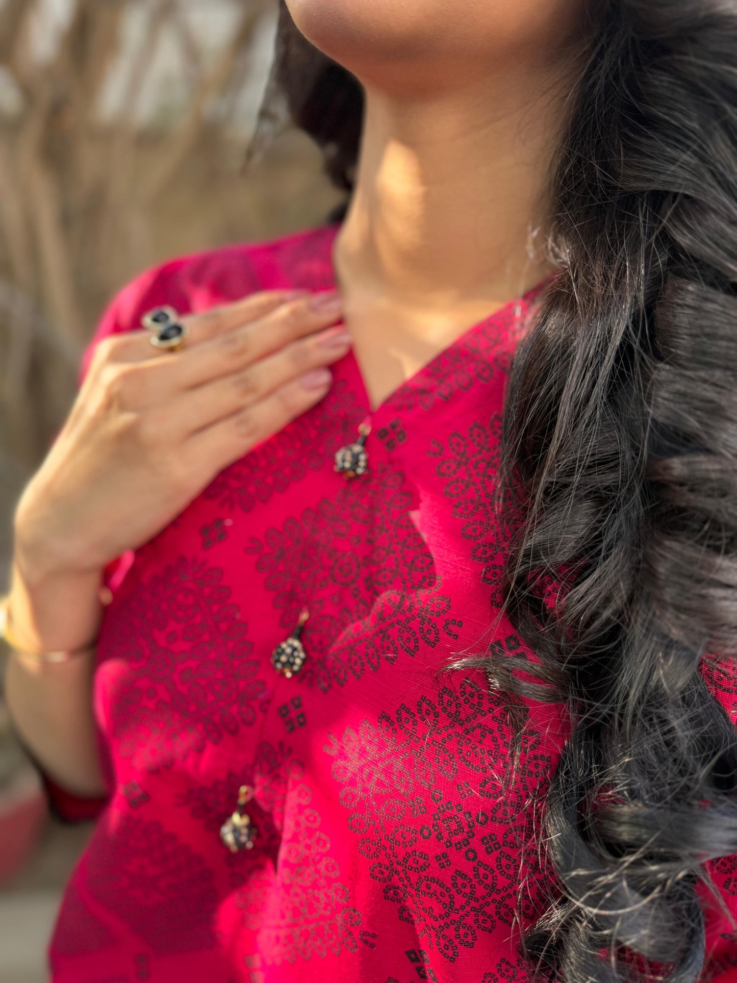 Premium Shocking Pink - 2 PC Khaddar Set